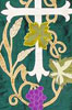 Custom religious cross banner on green silk