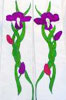 purple Iris on white stole